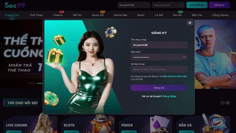 Hướng dẫn đăng ký tài khoản SOC99